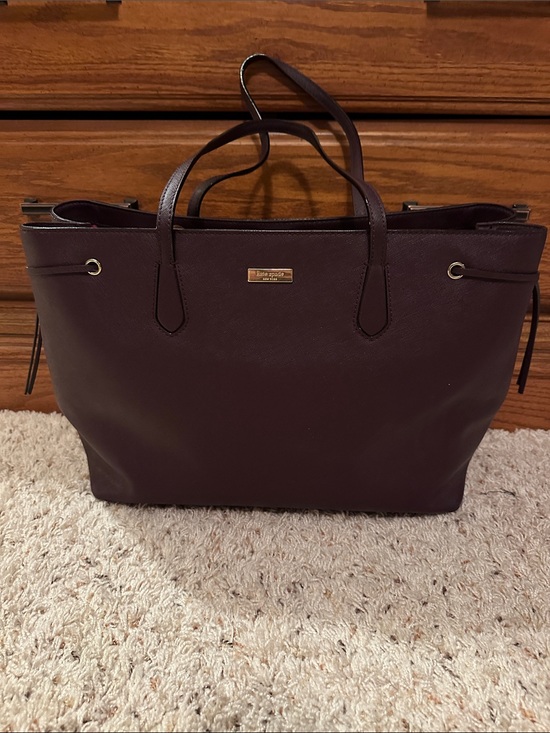 kate spade Handbags - kate spade plum leather tote in wine